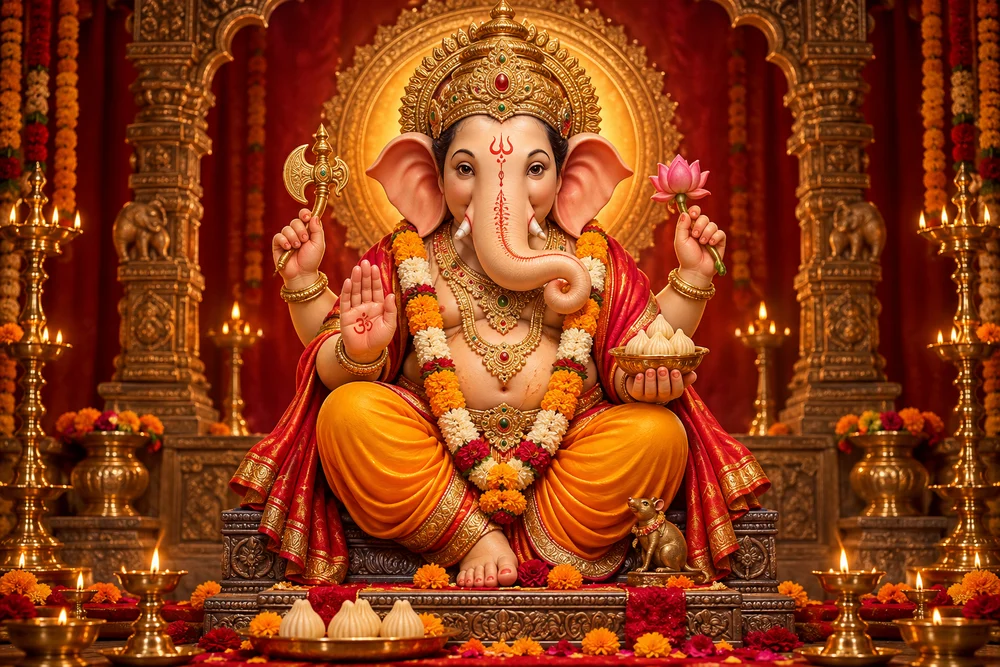Original devotional artwork of a Ganesha murti